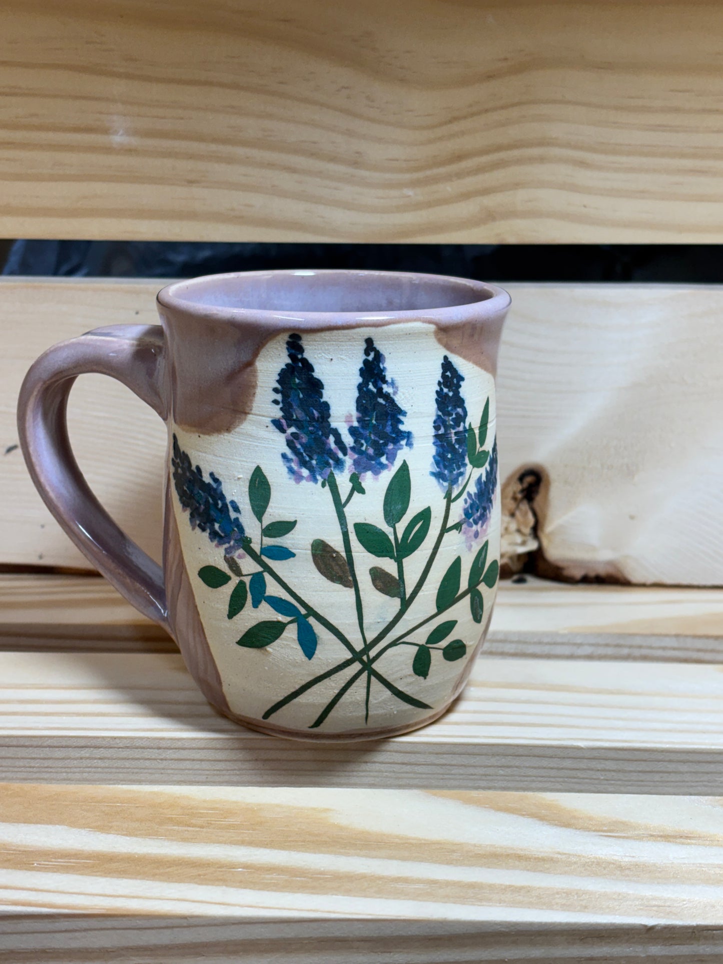 Hand Painted Lilac Mug