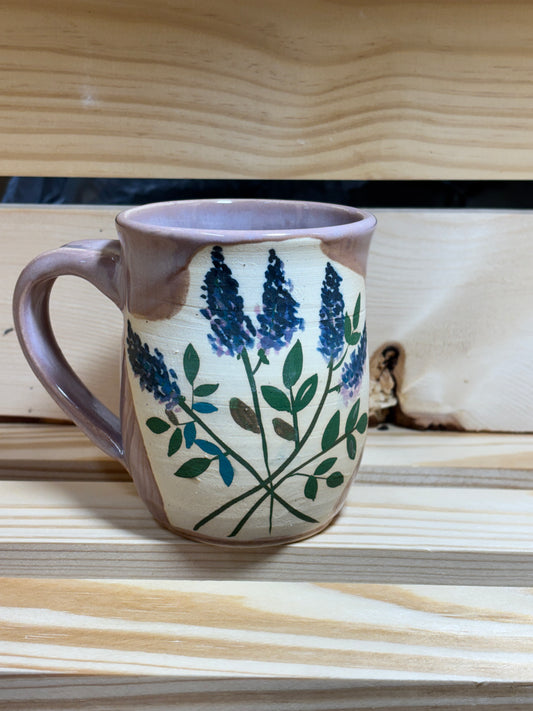 Hand Painted Lilac Mug